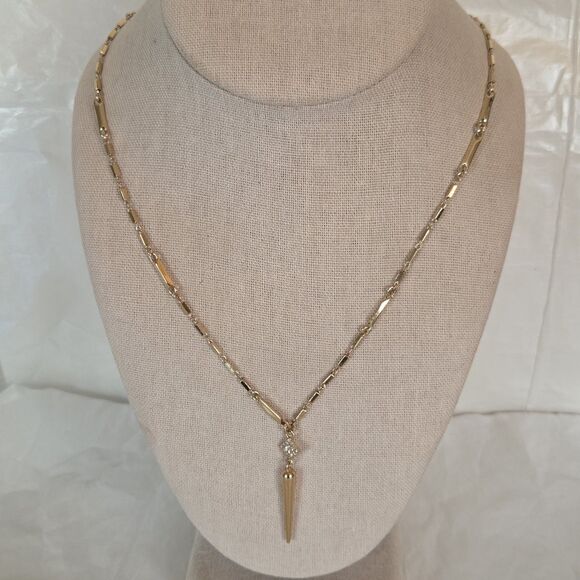 Stella & Dot Bianca Lariet Necklace Gold Tone Pave Crystals 28 in. - Picture 1 of 7